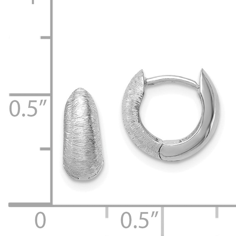14K White Gold Textured Hoop Earrings TL1133