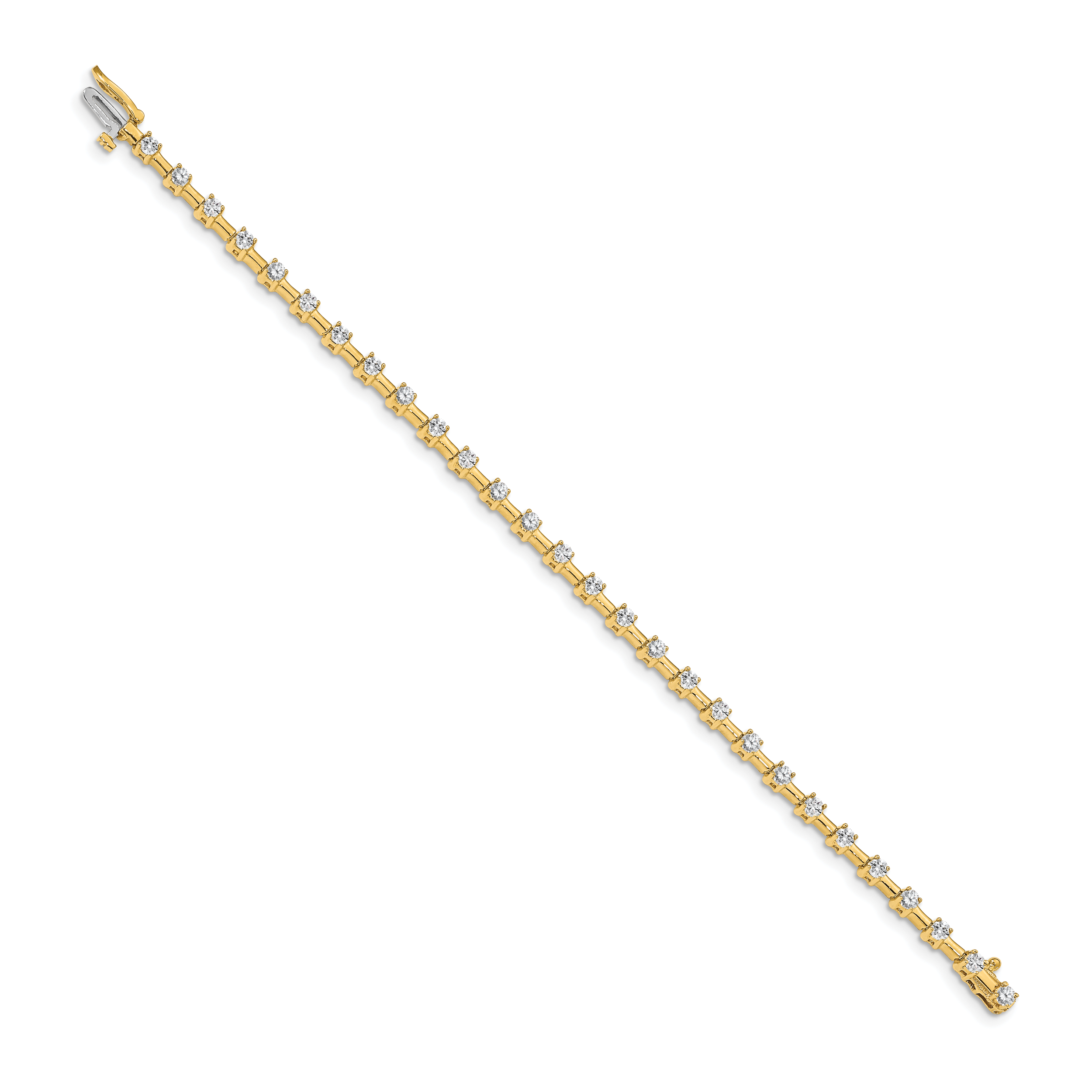 14k Complete 2 carat Round AA Diamond Bar Link 7 inch Tennis Bracelet X636AA