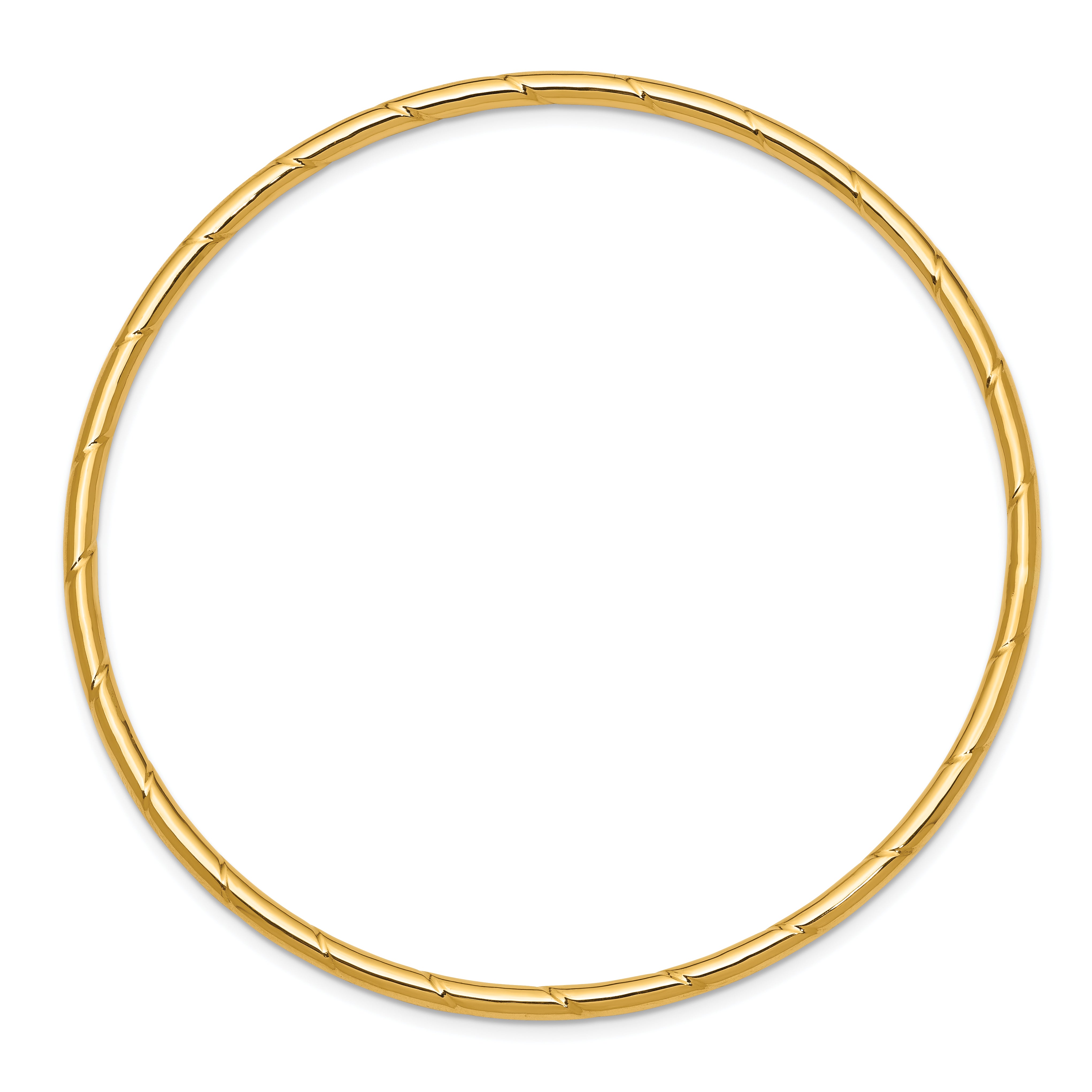 14k Polished Grooved 2.50mm Slip-on Round Bangle Bracelet DB571
