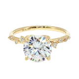 Yellow Gold Round Semi-Mount Engagement Ring - 14K 0.10 TWT