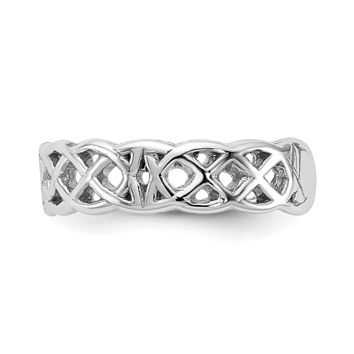 14k White Gold Polished Celtic Knot Toe Ring K5104