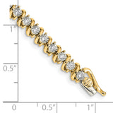 14k White Gold Complete 1 carat Diamond S-link 7 inch Tennis Bracelet BM4643