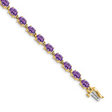 14k Complete 6x4mm Oval Amethyst 7 inch Bracelet BM4500