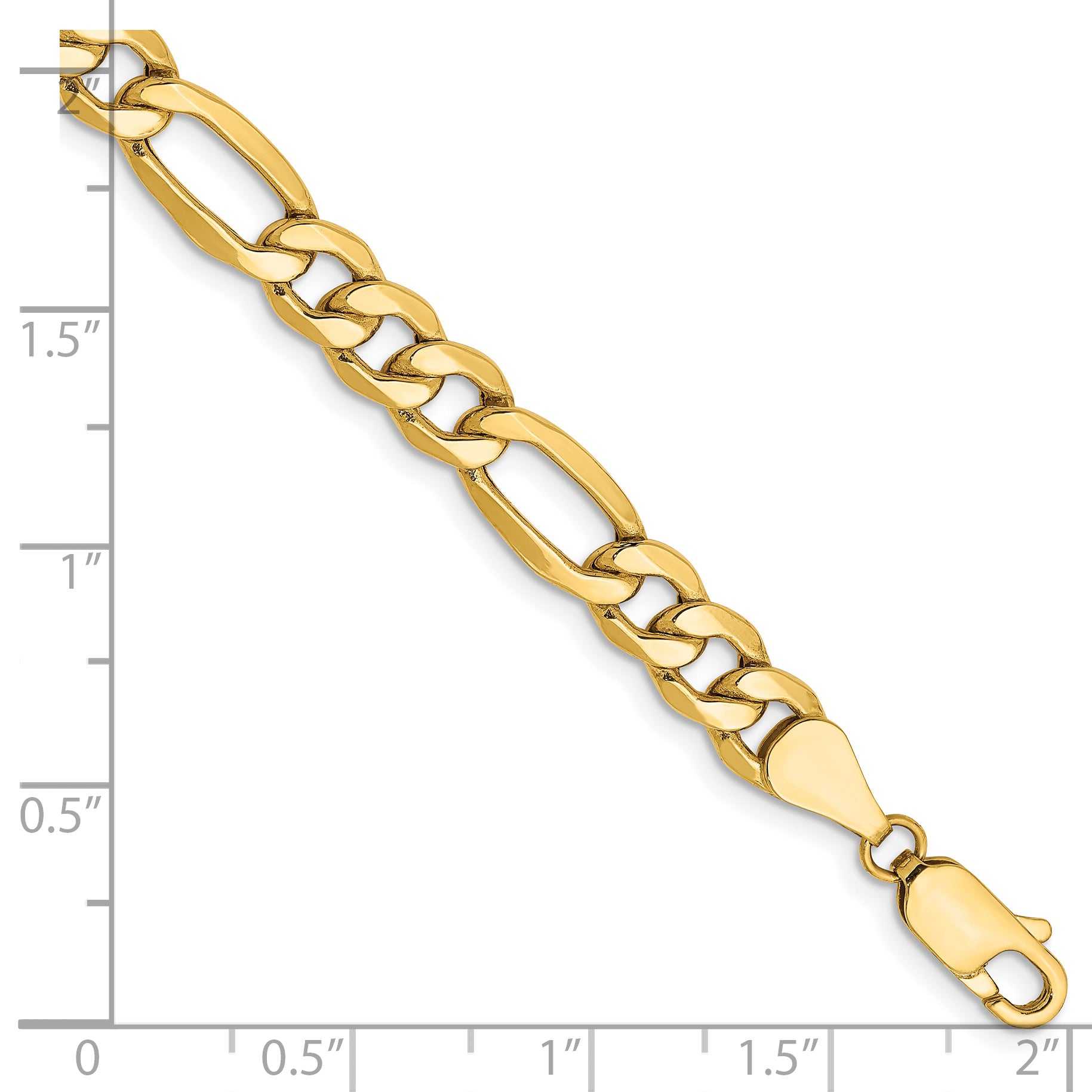 14K 26 inch 6.25mm Semi-Solid Figaro with Lobster Clasp Chain BC96