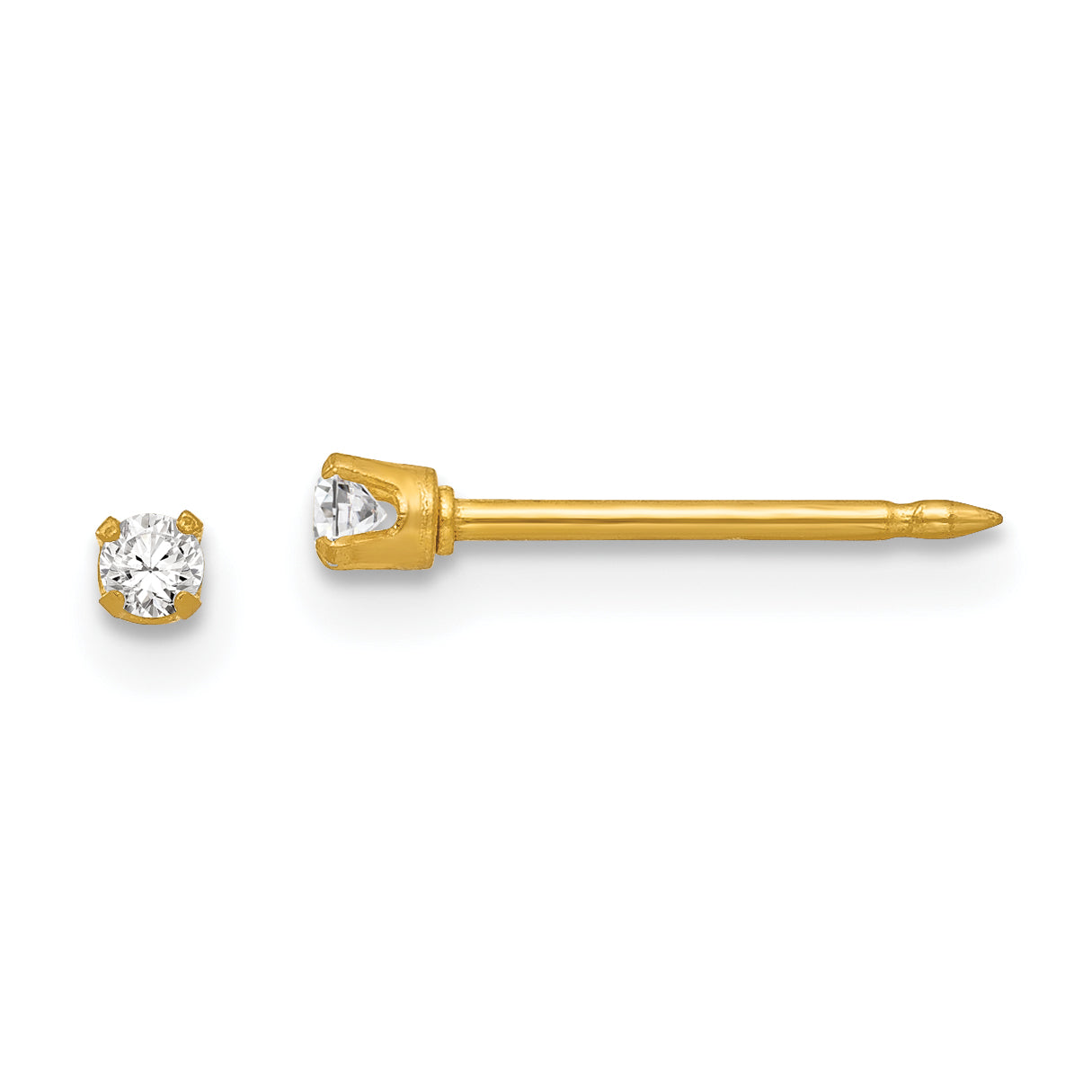 Inverness 18k 2mm CZ Post Piercing Earrings 258E