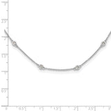 14k White Gold Complete 1/3 carat Bezel-set Diamond and Cable Chain 16-Station 16 inch Necklace PM1007