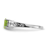 14k White Gold 6x4mm Oval Peridot and A Diamond Filigree Ring X9735PE/A