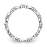 14k White Gold 3mm 1/5 carat Diamond Fancy Bamboo Band RM3722