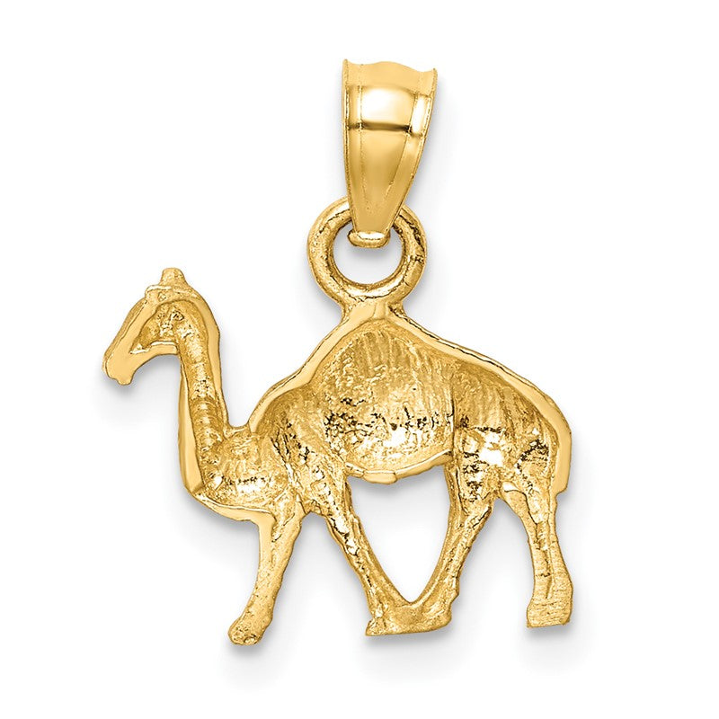 14K Satin Diamond-cut Camel Pendant C4582