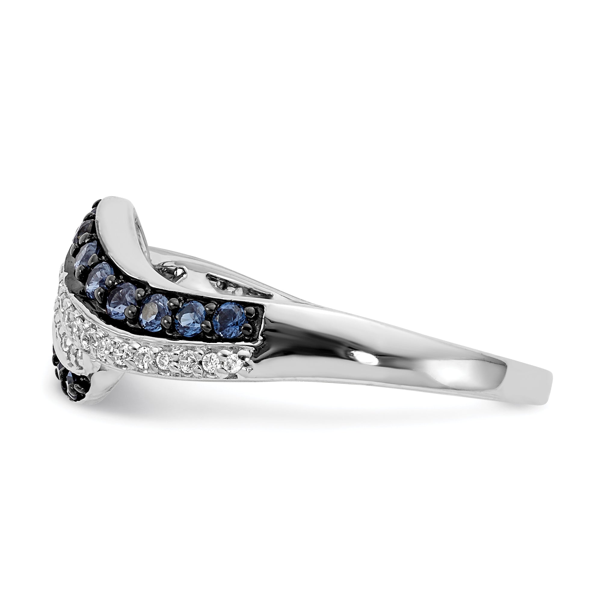 14k White Gold 1/2 carat Blue and White Diamond Swirl Ring RM5681