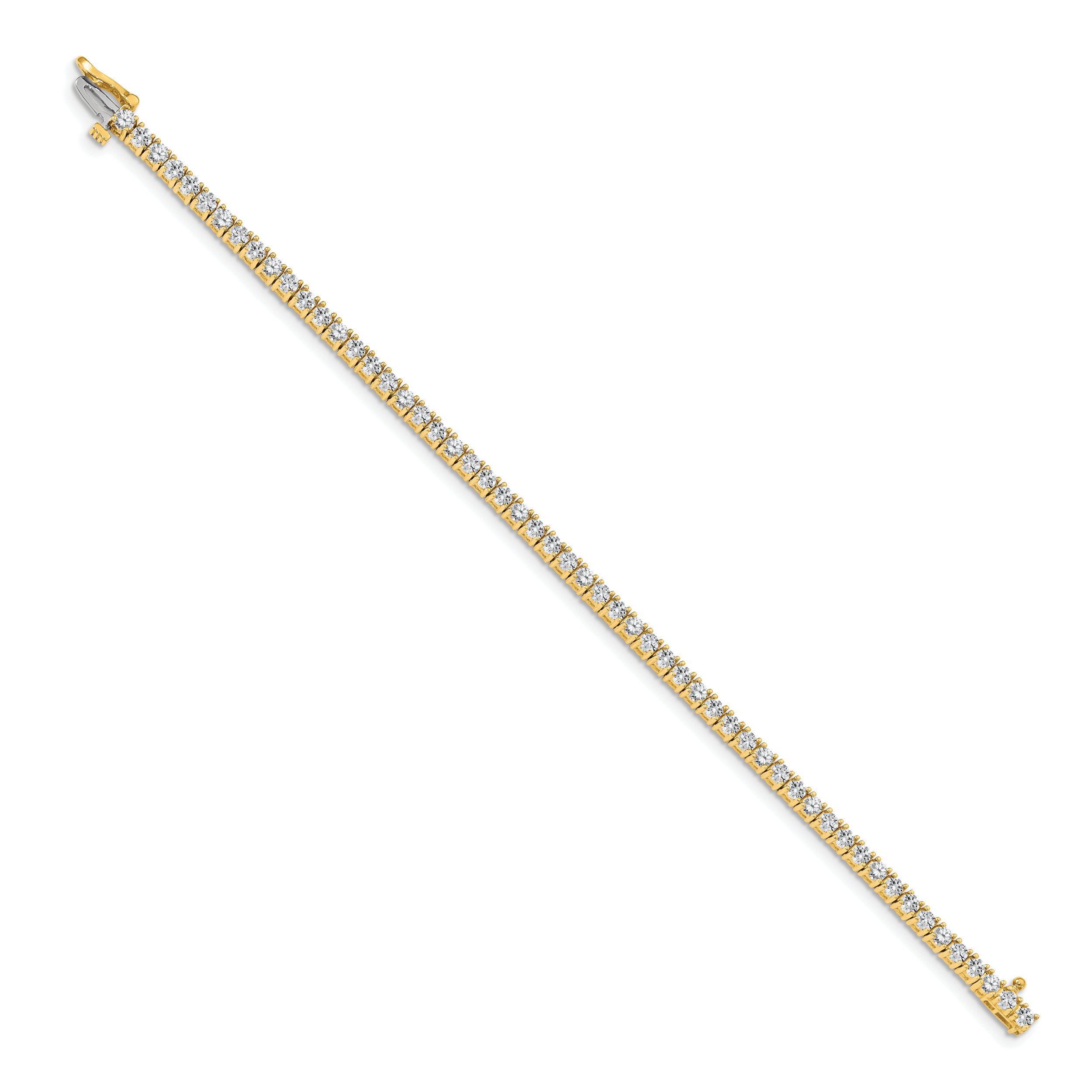 14k Complete 3.92 carat Round AAA Diamond 4-prong 7 inch Tennis Bracelet X602AAA