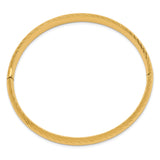 14k 5/16 Polished Textured 8.00mm Hinged Oval Bangle Bracelet DB654