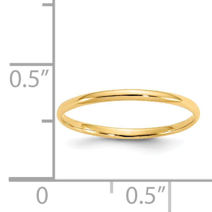 14k Madi K Polished 1mm Half Round Band Size 3 Baby / Childrens Ring GK287