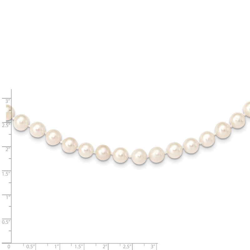 14k 7-8mm White Near-Round Freshwater Cultured Pearl 16 inch Necklace WPN070