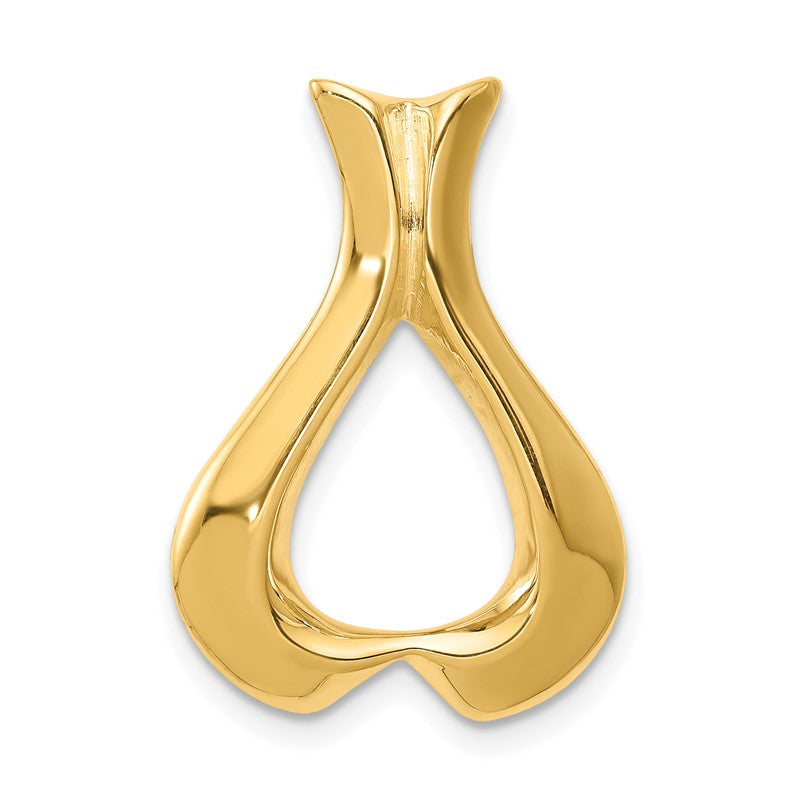 14k Polished Slide Fits up to 2mm Regular/3mm Fancy or Reversible Omega SL578
