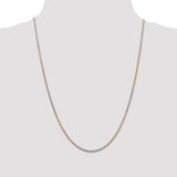 14K Tri-colored 10 inch 1.75mm Diamond-cut Rope with Lobster Clasp Anklet 014TC