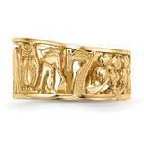 14k Lucky Symbols Cut Out 9mm Band R646