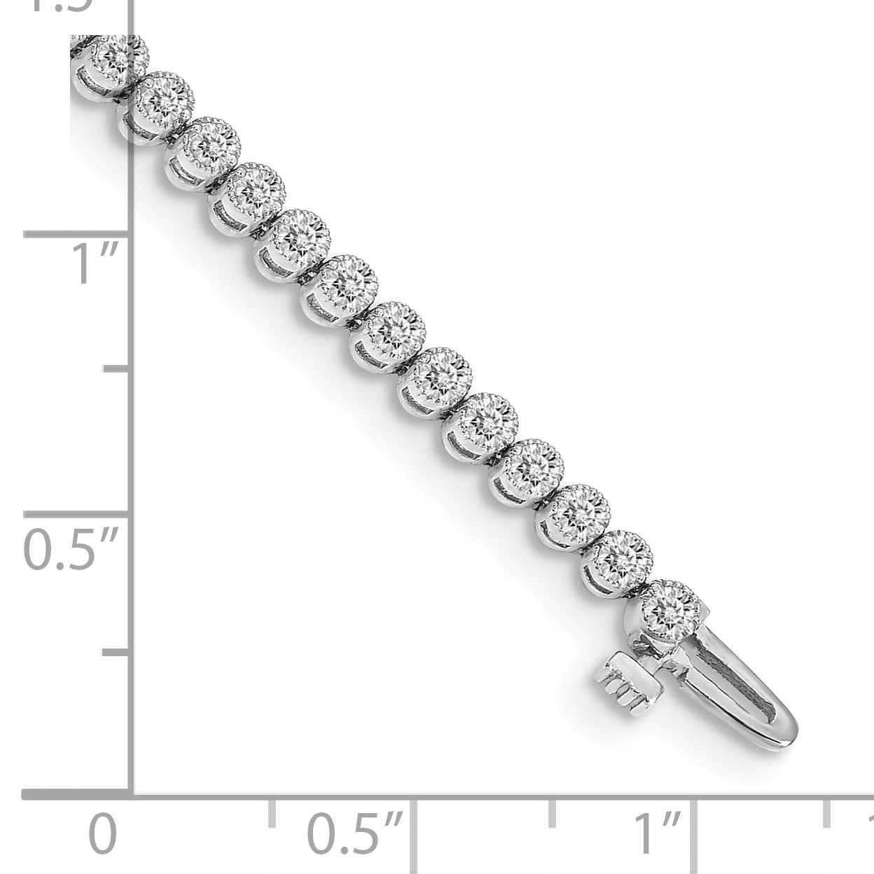 14k White Gold Complete 2.13 carat Round VS Diamond 2-prong 7 inch Tennis Bracelet X2896WVS