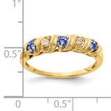 14k 2.75mm Tanzanite A Diamond ring Y4718T/A