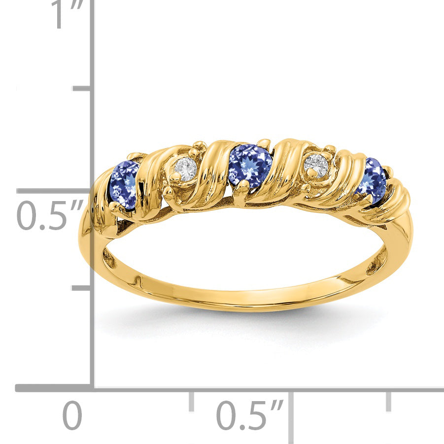 14k 2.75mm Tanzanite A Diamond ring Y4718T/A