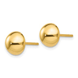 14k 8mm Polished Half Ball Post Earrings E1033