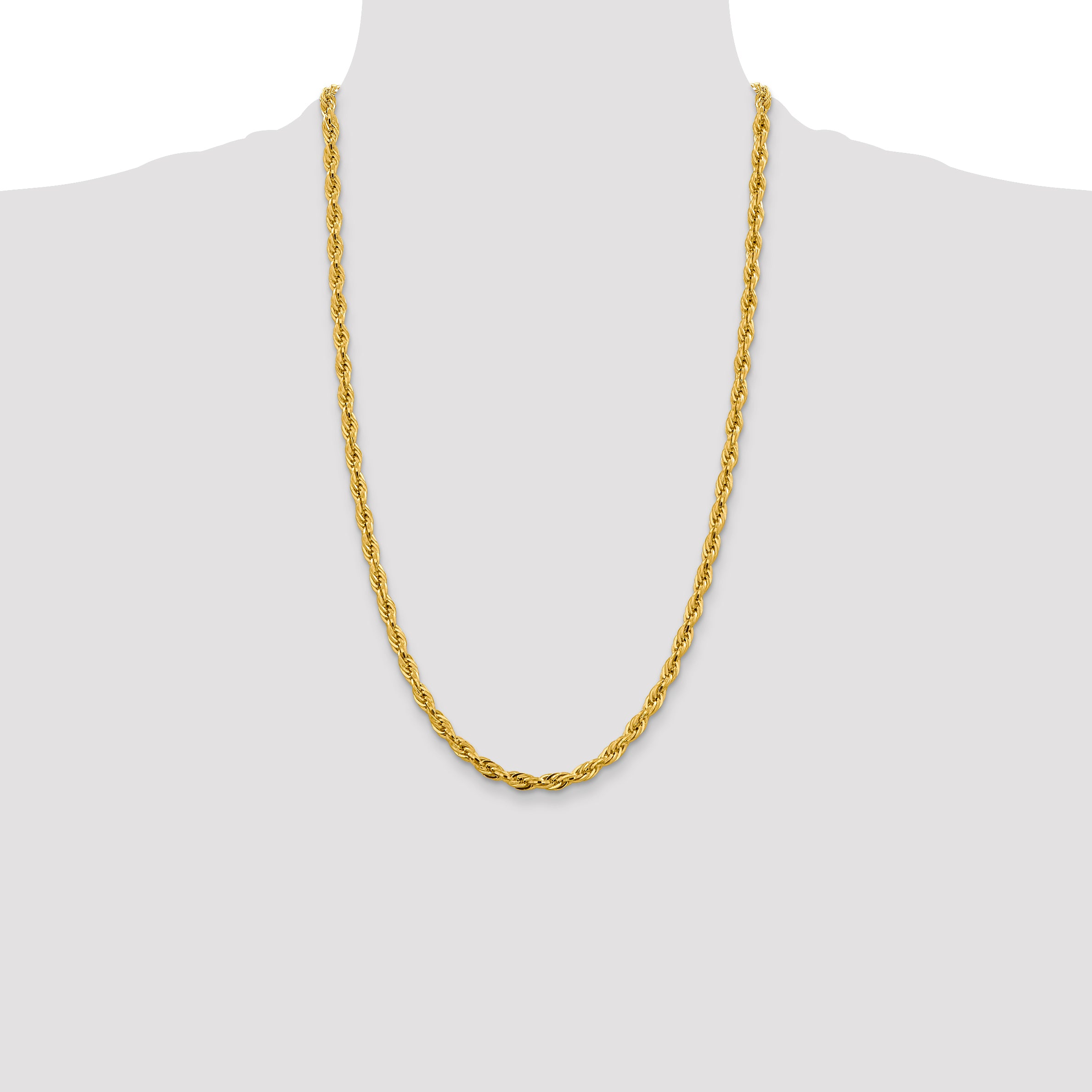 14K 26 inch 4.75mm Semi Solid Rope with Lobster Clasp Chain BC169