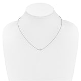 14k White Gold 1/10 carat Diamond Sideways Cross 18 inch Necklace PM4692