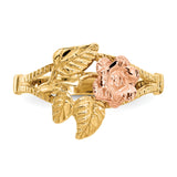 14k Two-tone Diamond-Cut Rose Ring R144