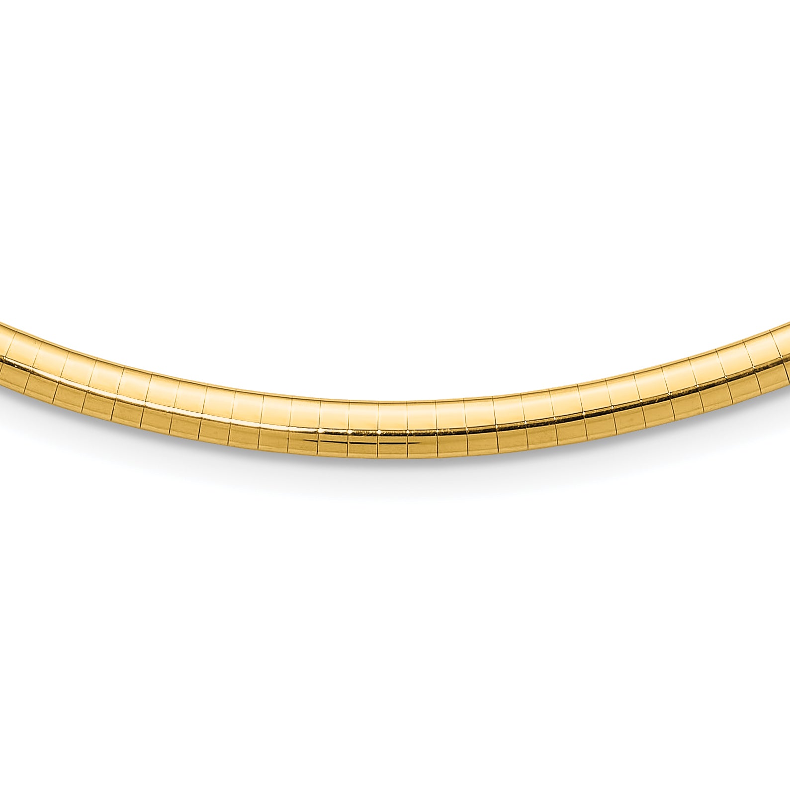 14k Polished 4mm Lightweight 16 inch Domed Omega Necklace ODL4