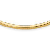 14k Polished 4mm Lightweight 16 inch Domed Omega Necklace ODL4
