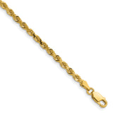 14K 36 inch 3mm Diamond-cut Rope with Lobster Clasp Chain 023L