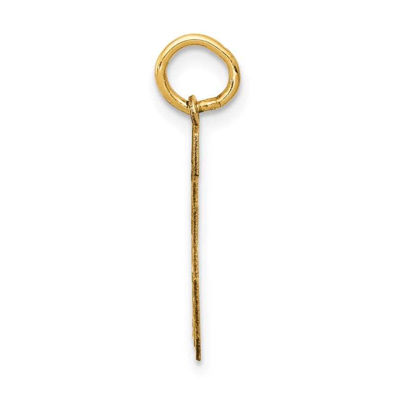 14k Small Satin Number 65 Charm LSS65