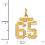 14k Small Satin Number 65 Charm LSS65