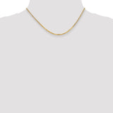 14K 10 inch 2.2mm Flat Beveled Curb with Lobster Clasp Anket FBU060