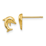 14k Small Dolphin Post Earrings YE1668