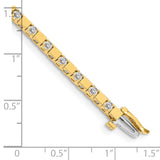 14k Complete 1.1 carat Round VS Diamond Square Link 7 inch Tennis Bracelet X742VS
