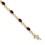 14k Complete Oval Amethyst and Diamond Infinity Link 7 inch Bracelet BM4494