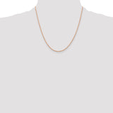 14K Rose Gold 10 inch 1.5mm Diamond-cut Rope with Lobster Clasp Anklet 012R