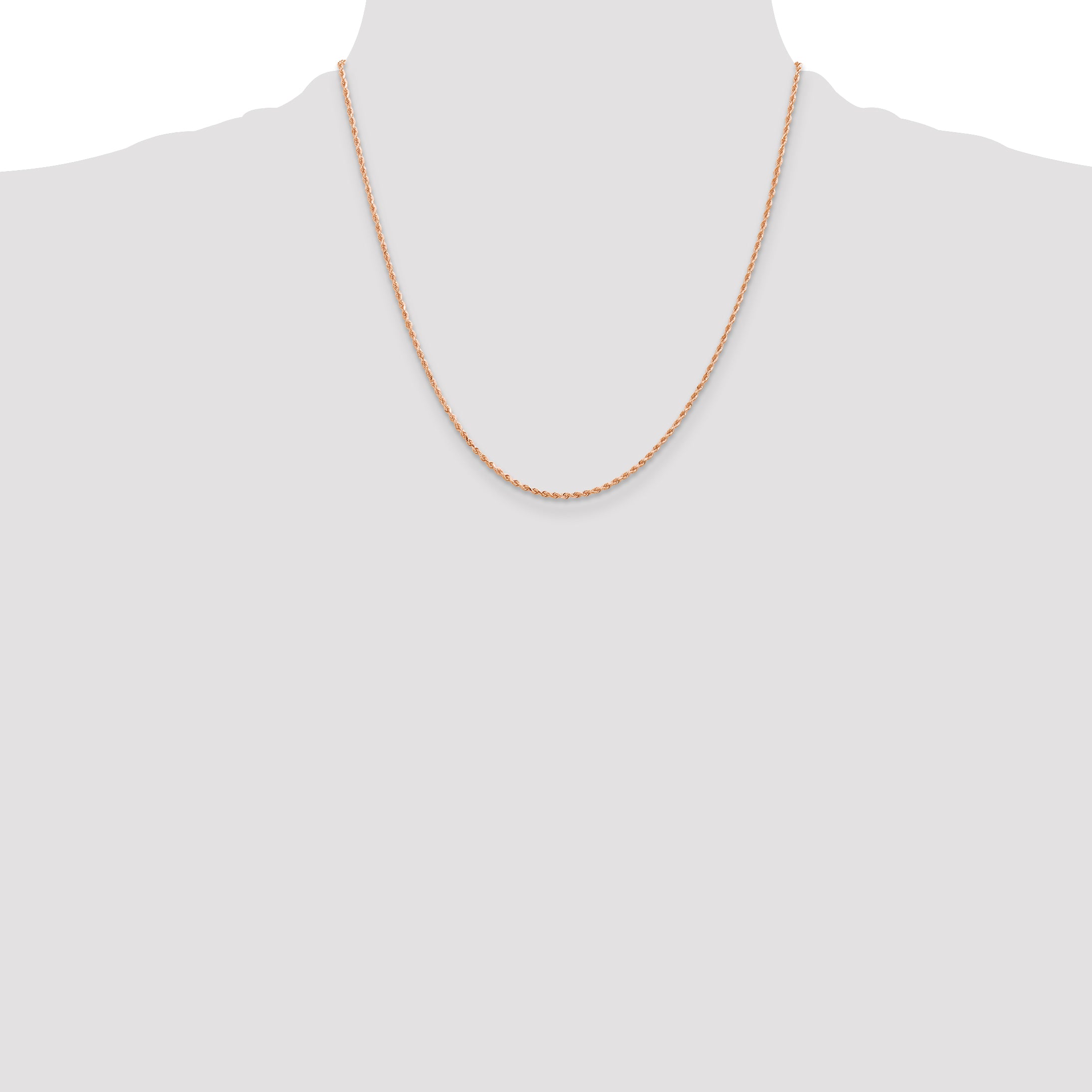 14K Rose Gold 10 inch 1.5mm Diamond-cut Rope with Lobster Clasp Anklet 012R