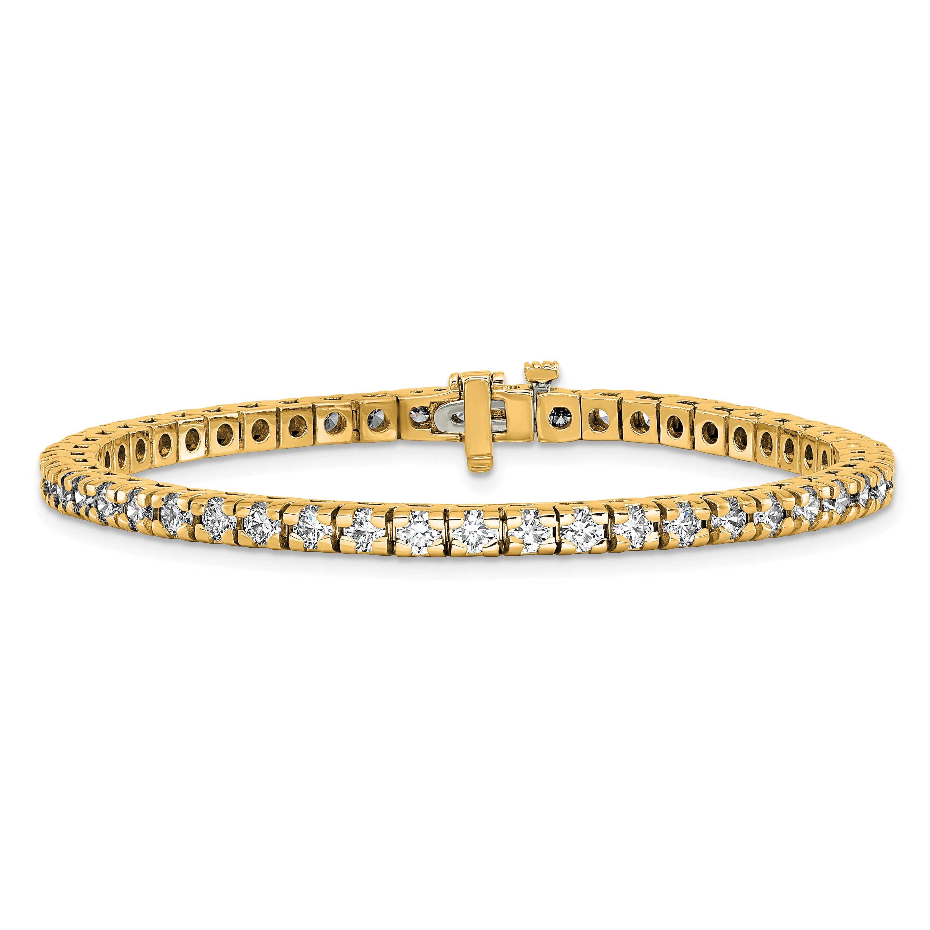 14k Complete 4.65 carat Round AAA Diamond 4-prong 7 inch Tennis Bracelet X734AAA