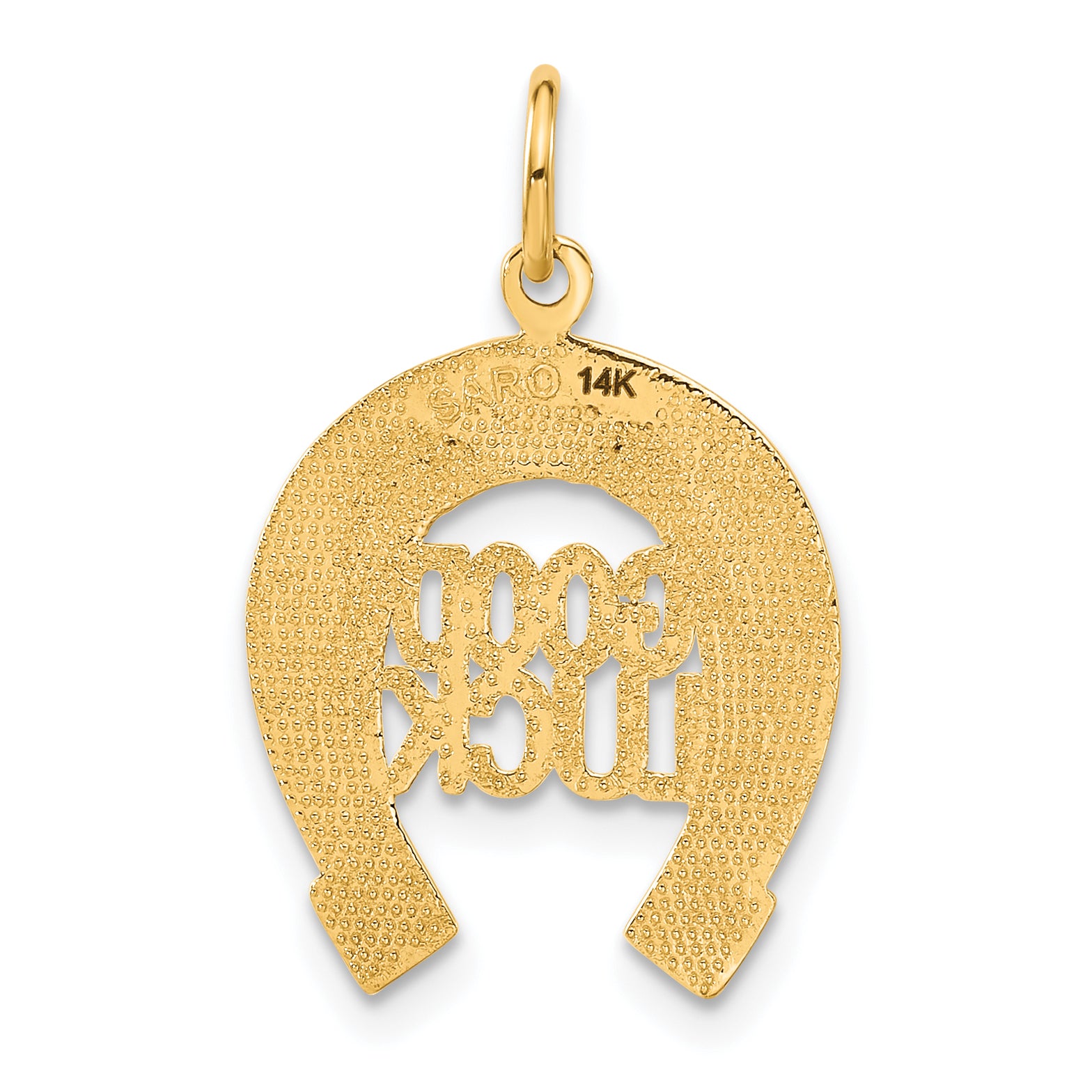 14k GOOD LUCK Horseshoe Charm C1463