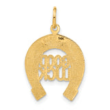 14k GOOD LUCK Horseshoe Charm C1463