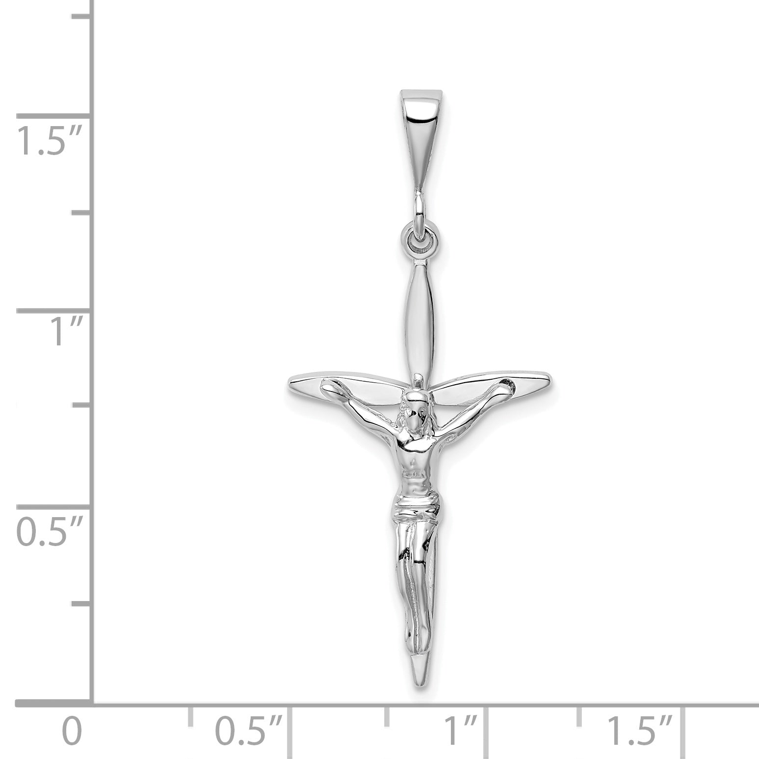 14k White Gold Passion Crucifix Pendant K394