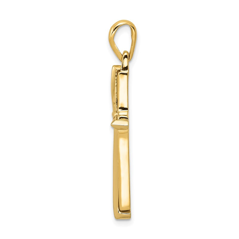 14k Two-tone Fancy Cross Pendant D1563