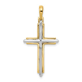 14k Two-tone Fancy Cross Pendant D1563