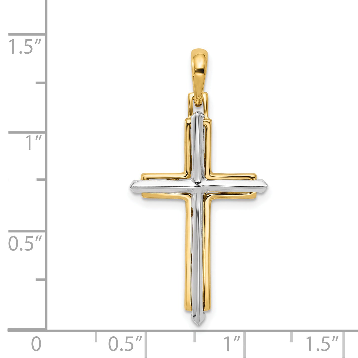 14k Two-tone Fancy Cross Pendant D1563