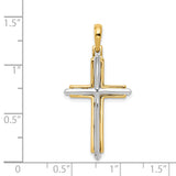 14k Two-tone Fancy Cross Pendant D1563