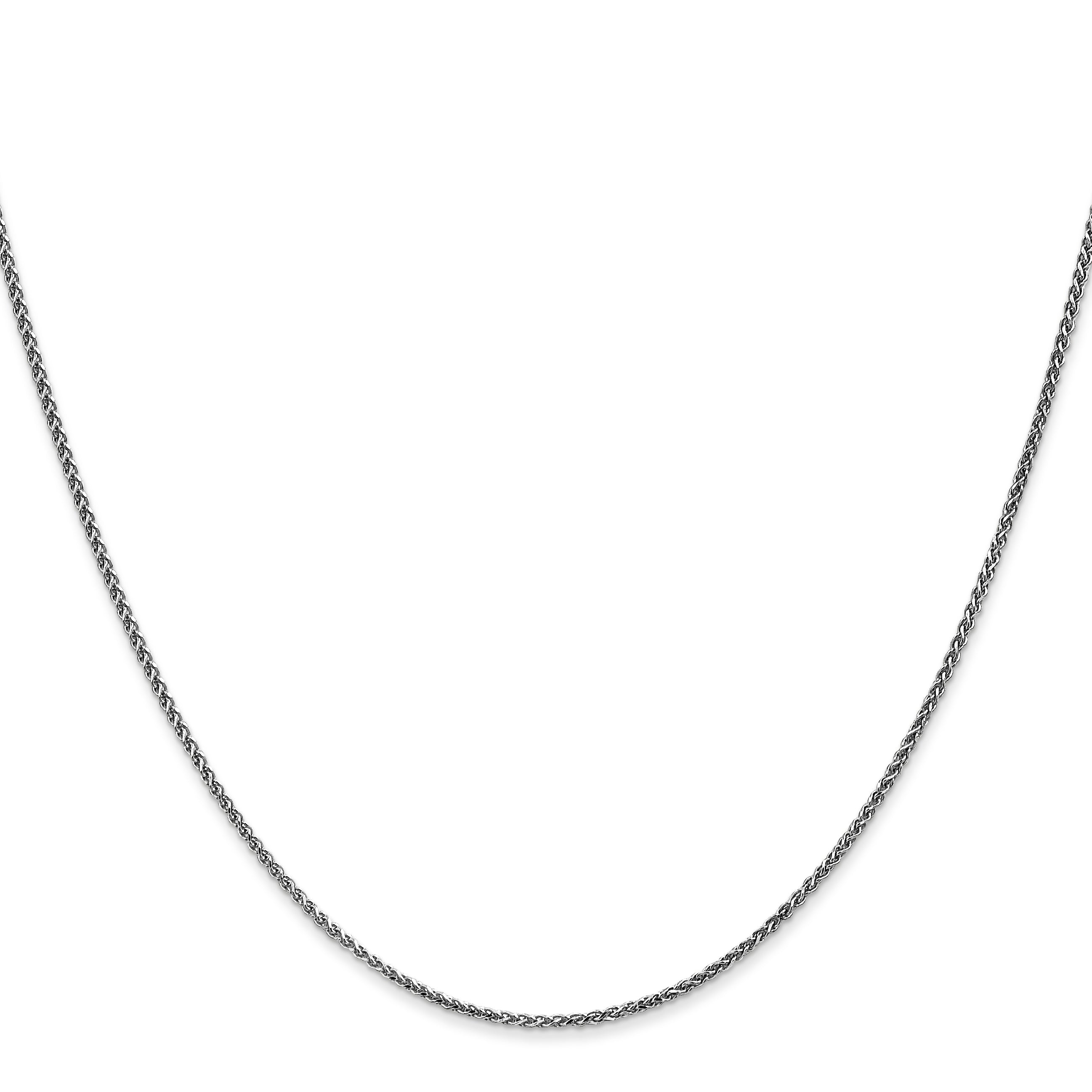 14K White Gold 10 inch 1.25mm Diamond-cut Spiga with Lobster Clasp Anklet PEN127