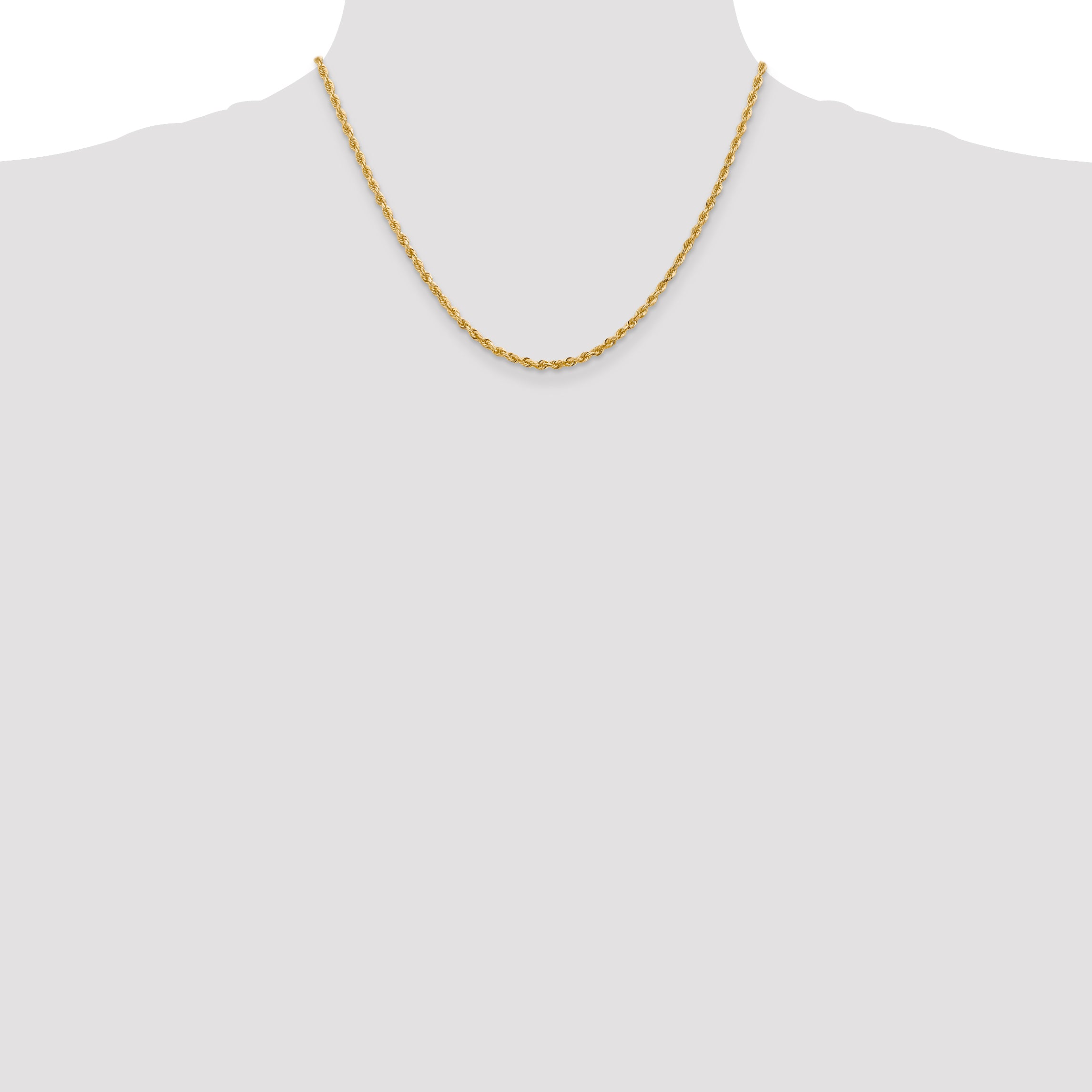 14K 26 Inch 2.75mm Diamond-cut Quadruple Rope Lobster Clasp Chain QTR021