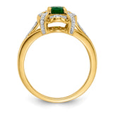 14k White Gold Diamond and Oval Emerald Ring RM5758